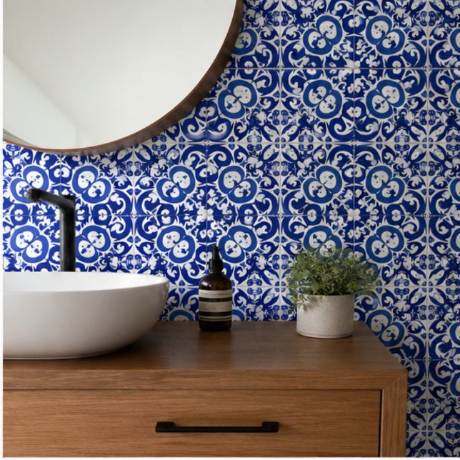 Carreau Porto Royale Blue Baroque Elegant Mediterranean  (Créateur téléchargé)
