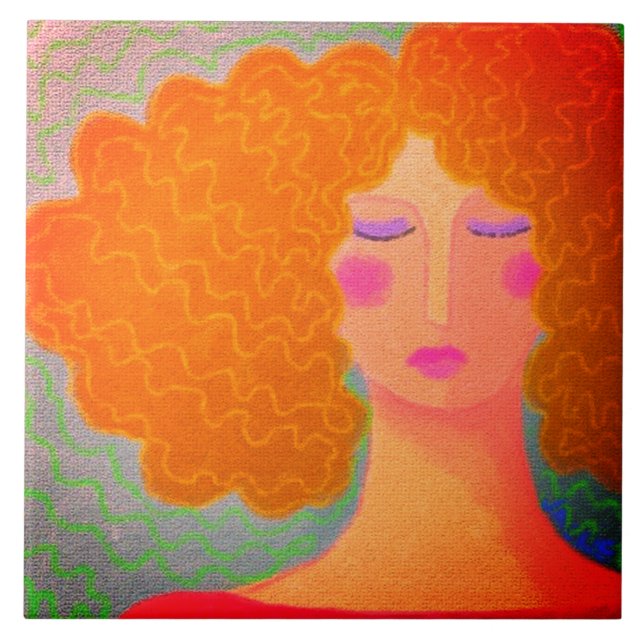 Carreau Portrait Abstrait funky d'une Carrelage en céramiq (Devant)