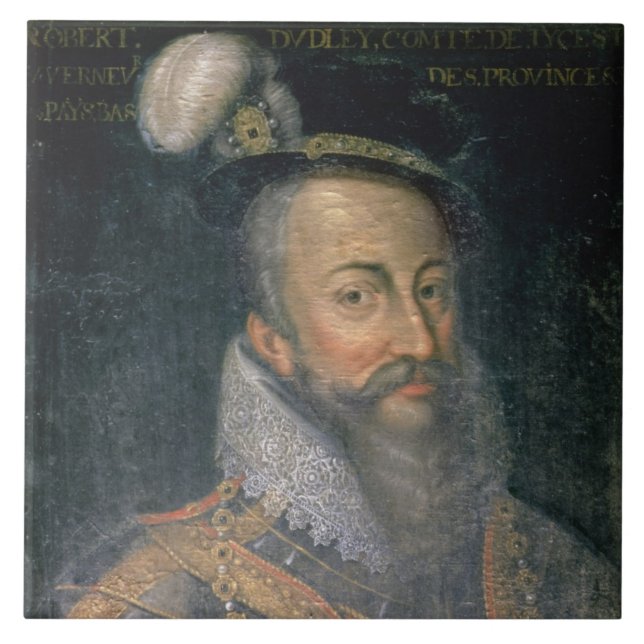 Carreau Portrait de 1532-88) comtes de Robert Dudley (de (Devant)