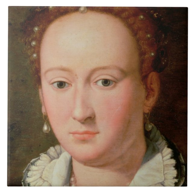 Carreau Portrait de Bianca Cappello, c.1580 (huile sur le (Devant)