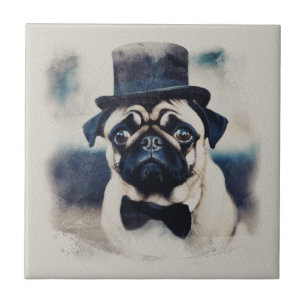 Carreau Portrait de Carlin vintage BLue Tux