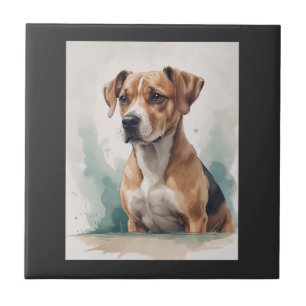 Carreau Portrait de chien aquarelle