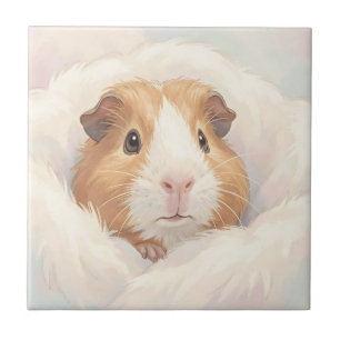 Carreau Portrait de Cochon d'Inde Mignon et Fluffy