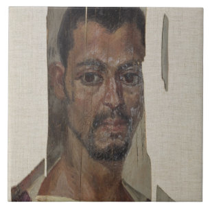 Carreau Portrait de Fayum (cire d'encaustic sur le bois)