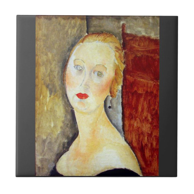 Carreau portrait de Germaine Survage par Amedeo Modigliani (Devant)