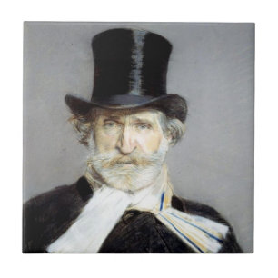 Carreau Portrait de Giuseppe Verdi, compositeur italien d'