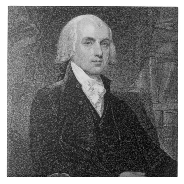 Carreau Portrait de James Madison, gravé par William A. (Devant)