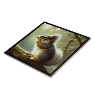 Carreau Portrait de la faune de l'écureuil de bébé