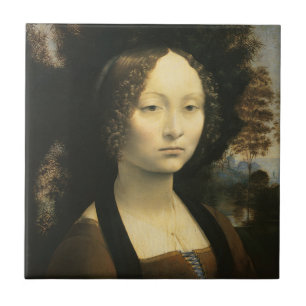 Carreau Portrait de Léonard de Vinci de Ginevra Benci