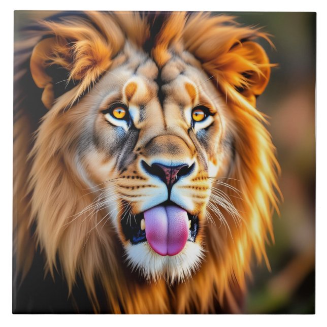 Carreau Portrait de lion majestueux (Devant)