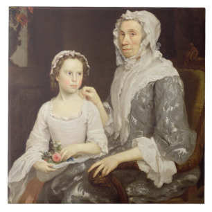 Carreau Portrait de Madame pluse âgé et d'une jeune fille