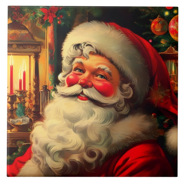 Carreau Portrait de Noël du Père Noël (Devant)