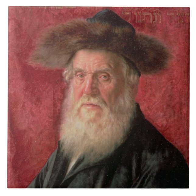 Carreau Portrait de Rabbin de Nadvorno, c.1910 (huile (Devant)