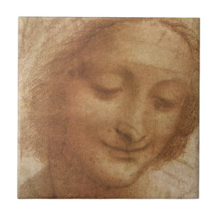 Carreau Portrait de sainte Anne, étude de Léonard de Vinci