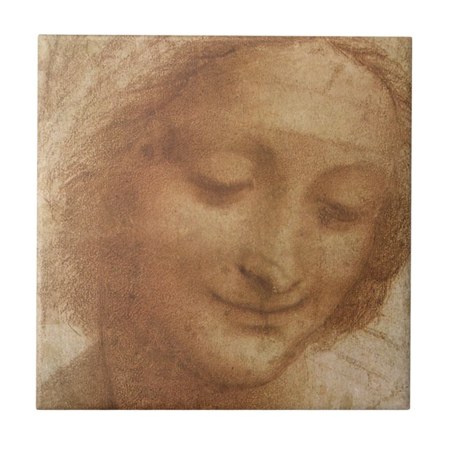 Carreau Portrait de sainte Anne, étude de Léonard de Vinci (Devant)