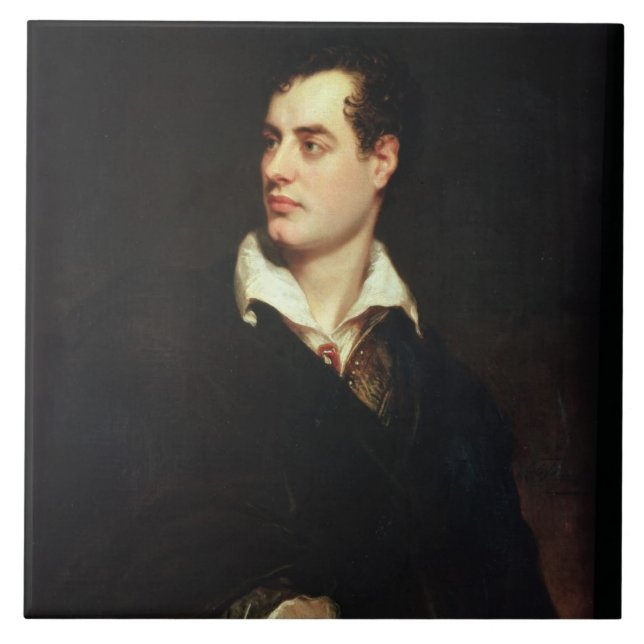 Carreau Portrait de seigneur Byron (1788-1824) (huile sur (Devant)