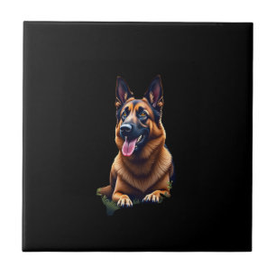 Carreau Portrait de tête de chien berger allemand Amateur
