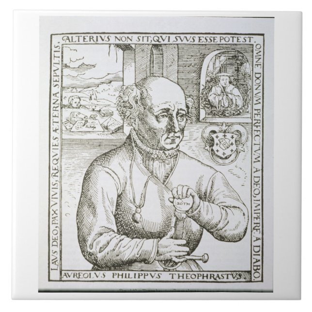 Carreau Portrait de Theothrastus Paracelsus (1493-1541), c (Devant)