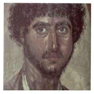 Carreau Portrait d'un Grec, de Fayum, Romano-Égyptien,