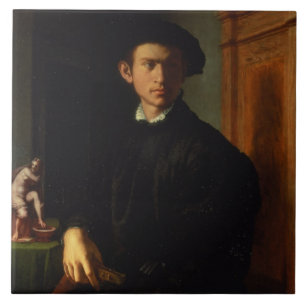 Carreau Portrait d'un jeune homme, c.1532-40 (huile sur le