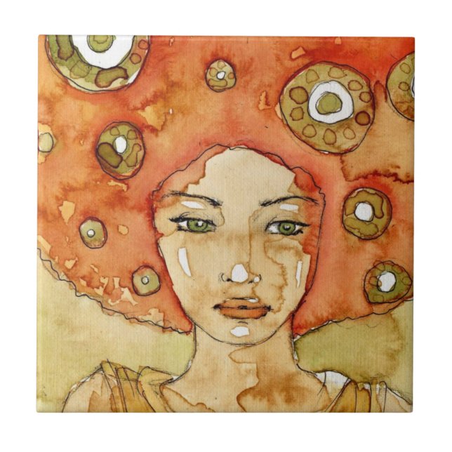 Carreau Portrait d'une belle fille (Devant)