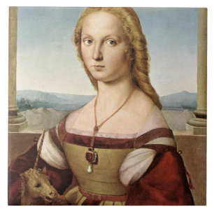 Carreau Portrait d'une dame avec une licorne (par Raphael)