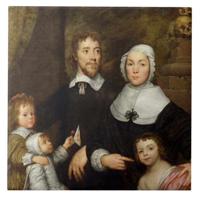 Carreau Portrait d'une famille, probablement celui de (Devant)