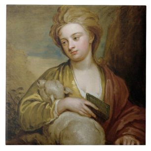 Carreau Portrait d'une femme comme St Agnès,