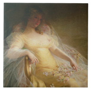 Carreau Portrait d'une femme (huile sur la toile)