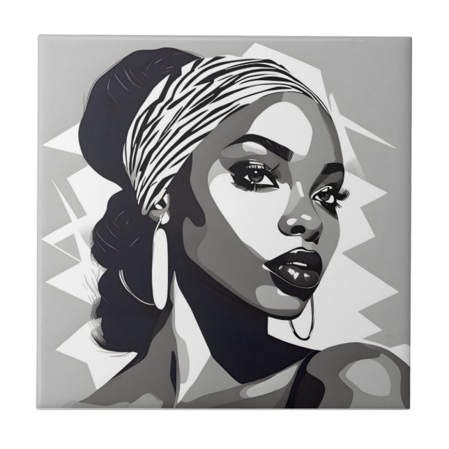 Carreau Portrait d'une femme noire (Devant)