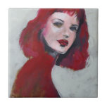 Carreau Portrait Fem - Rouge<br><div class="desc">Fem Portrait I de Jennifer Paxton Parker. | 140912GG</div>