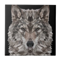 Portrait géométrique du loup gris