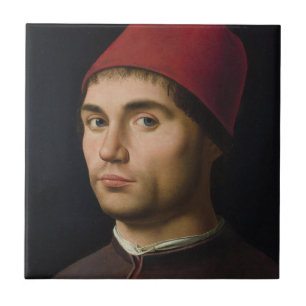 Carreau Portrait Homme Antonello Messina peinture vintag