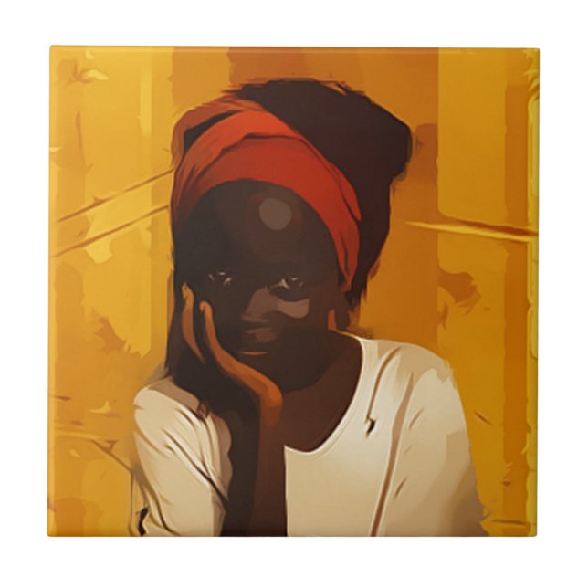 Carreau Portrait of Young african girl (Devant)