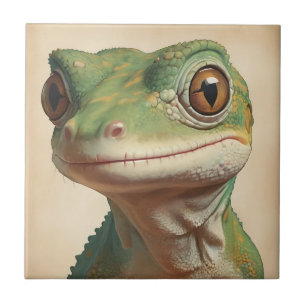 Carreau Portrait Rétro Gecko Atténué