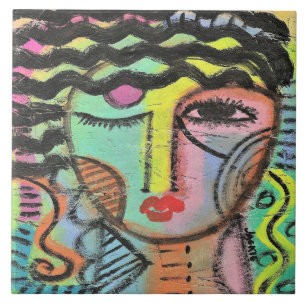 Carreau Portrait trop Abstrait sur OSB