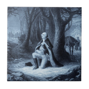 Carreau Portrait vintage de George Washington prier
