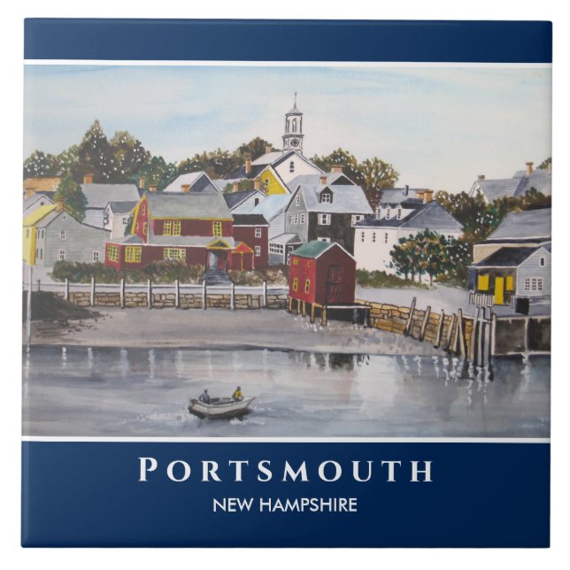 Carreau Portsmouth Harbour New Hampshire USA Peinture (Devant)