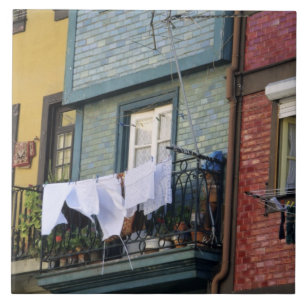 Carreau Portugal, Porto (Porto). Femme accrochée à la less