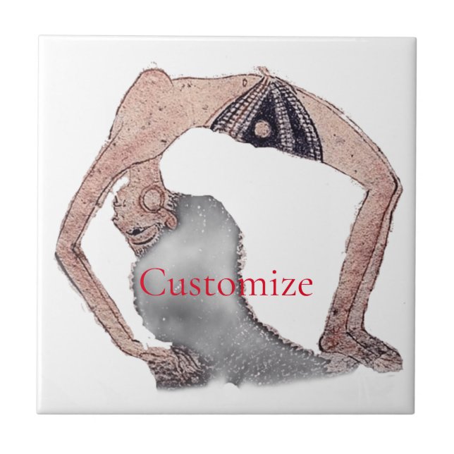 Carreau Pose vintage de Yoga Backbend Thunder_Cove (Devant)