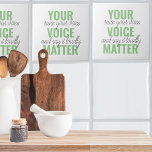 Carreau Positive Green Your Voice Matter Motivation Citati<br><div class="desc">Positive Green Your Voice Matter Motivation Citation</div>