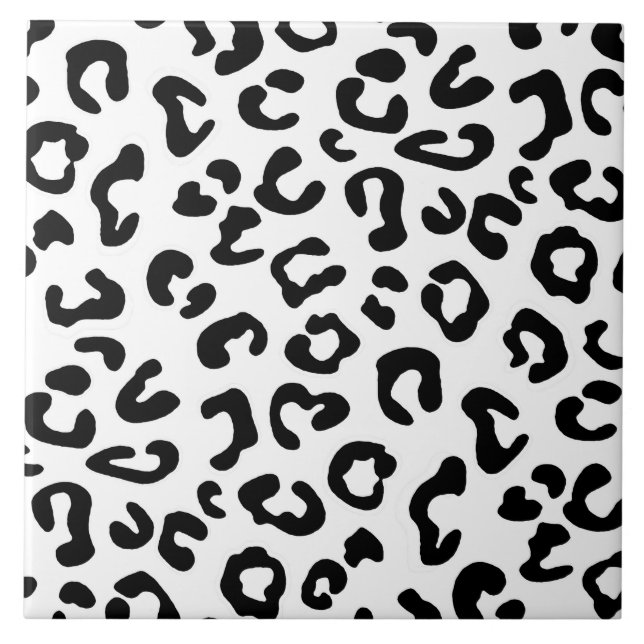 Carreau Poster de animal Cheetah en noir et blanc (Devant)