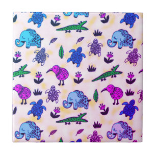 Carreau Poster de animal coloré