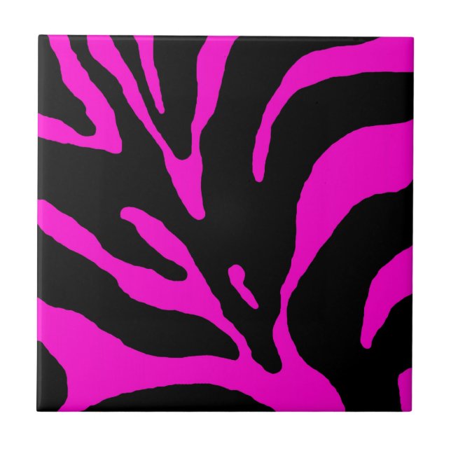 Carreau Poster de animal en bande rose Zebra (Devant)