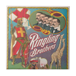 Carreau Poster de cirque vintage Ringling Brothers