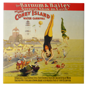 Carreau Poster de Coney Island Sideshow