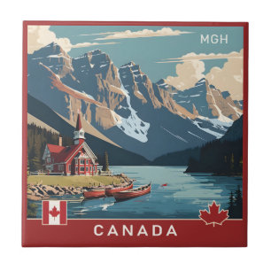 Carreau Poster de voyage sur mesure Monogramme Canada