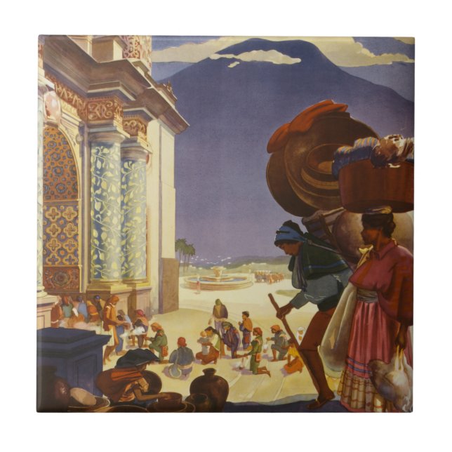 Carreau Poster Vintage voyage Pour Le Guatemala (Devant)