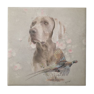 Carreau Poster Weimaraner Tapestry Bouton d'impression acr