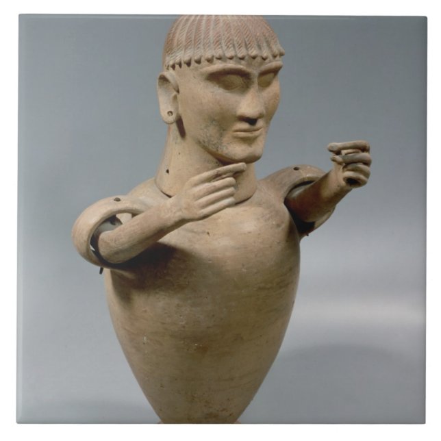 Carreau Pot de Canopic avec les bras mobiles (argile) (Devant)